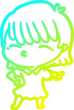 Bir insan tarafından çizilmiş bir karikatür kadın çizimi.