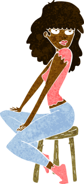 Bir insan tarafından çizilmiş karikatür kadın.