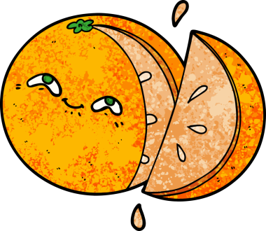 Bir insan tarafından çizilmiş turuncu çizgi film.