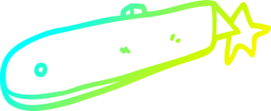 Bir insan tarafından çizilmiş bir iş bıçağının soğuk eğimli çizgisi.