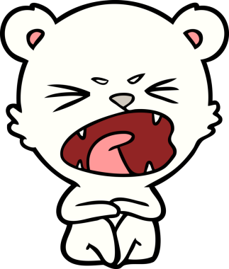 Bir insan tarafından çizilmiş kızgın kutup ayısı çizgi filmi.