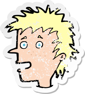 Bir insan tarafından çizilmiş heyecanlı bir çizgi filmin gerilimli çıkartması.