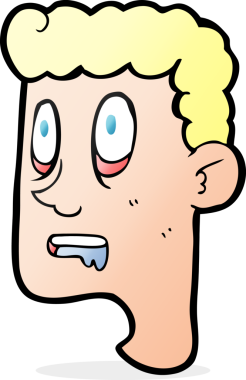 Bir insan tarafından çizilmiş, boş boş bakan bir karikatür.