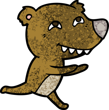 Bir insan tarafından çizilmiş çizgi film ayısı.