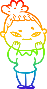 gökkuşağı gradyan çizimi bir insan tarafından çizilmiş bir karikatür kadın