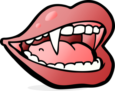 Bir insan tarafından çizilmiş vampir ağzı.