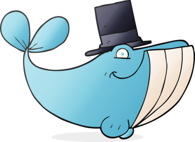 Bir insan tarafından çizilmiş silindir şapkalı bir balina.