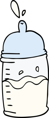 Bir insan tarafından çizilmiş karalama bebek şişesi.