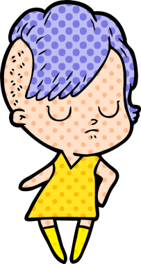 Bir insan tarafından çizilmiş karikatür kadın.