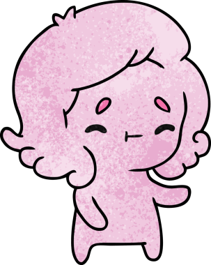 Bir insan tarafından çizilmiş kawai sevimli bir hayaletin desenli çizimi