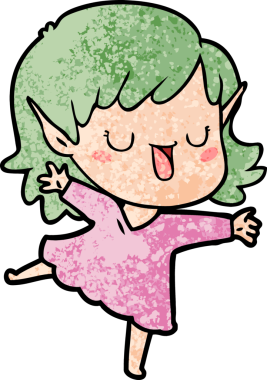 Bir insan tarafından çizilmiş bir elf kızı.