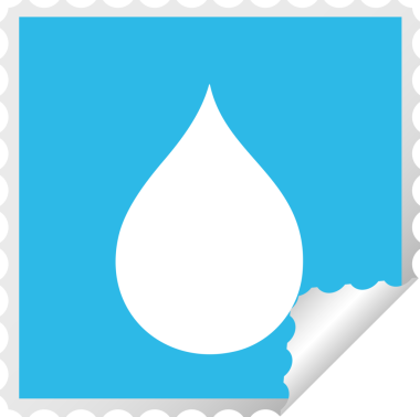 Bir insan tarafından çizilmiş kare soyulmuş tuhaf çizgi film yağmur damlası.