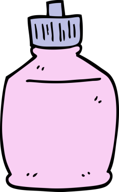 Bir insan tarafından çizilmiş karalama tarzı su şişesi.