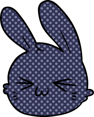 Bir insan tarafından çizilmiş tavşan yüzü.