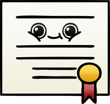 Mezuniyet diplomasının bir insan tarafından çizilmiş gölgeli karikatürü.