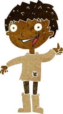 Bir insan tarafından çizilmiş heyecanlı bir çocuk.