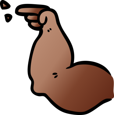 bir insan tarafından çizilmiş kaslı bir kol.