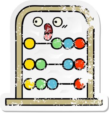 Bir insan tarafından çizilmiş şirin bir abaküsün sıkıntılı çıkartması.