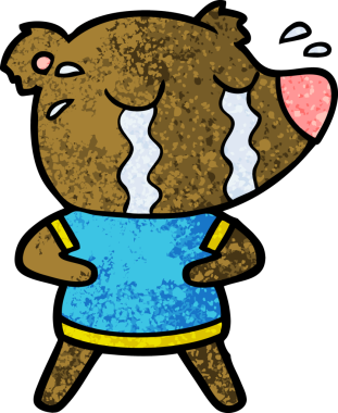 Bir insan tarafından çizilmiş ağlayan ayı.