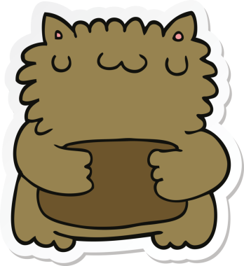 Bir insan tarafından çizilmiş çizgi film ayısının çıkartması.