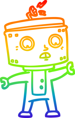 gökkuşağı gradyan çizgisi bir insan tarafından çizilmiş robot çizgi