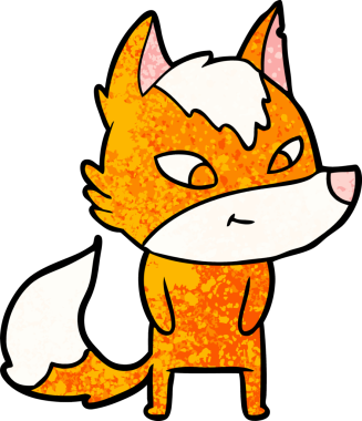 Bir insan tarafından çizilmiş tilki çizgi film karakteri