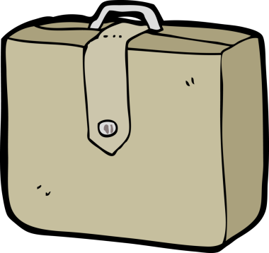 Bir insan tarafından çizilmiş bir bavul.