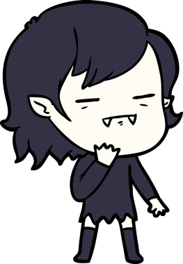 Bir insan tarafından çizilmiş ölümsüz vampir kız çizgi filmi.