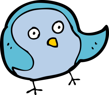 Bir insan tarafından çizilmiş çizgi film kuşu.