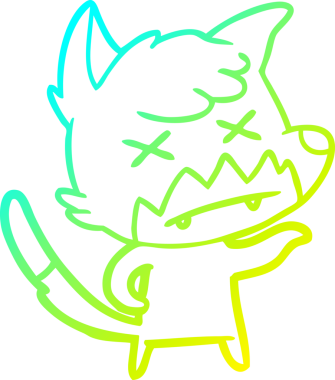 Bir insan tarafından çizilmiş ölü tilki çizgi filmi.