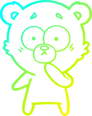 Bir insan tarafından çizilmiş bir kutup ayısı karikatürü.