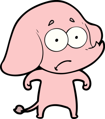 bir insan tarafından çizilmiş belirsiz bir fil.