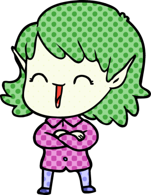 Bir insan tarafından çizilmiş bir elf kızı.