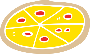 Bir insan tarafından çizilmiş karalama pizzası.