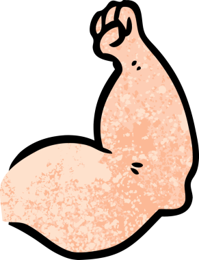 bir insan tarafından çizilmiş güçlü bir kol.