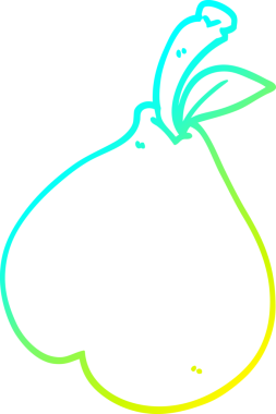 Bir insan tarafından çizilmiş bir armut karikatürünün soğuk gradyan çizimi