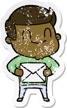 Bir insan tarafından çizilmiş, karikatür dostu bir adamın sıkıntılı çıkartması.