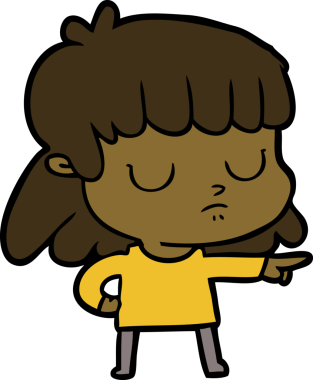 karikatür ilgisiz kadın; bir insan tarafından çizilmiş.