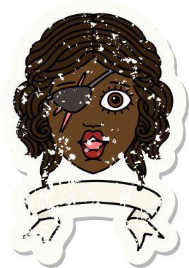 Retro Dövme Tarzı İnsan Rogue karakteri Bir insan tarafından çizilmiş pankartıyla