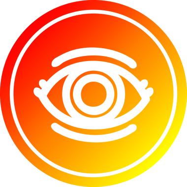 Bir insan tarafından çizilmiş, sıcak eğimli göz yuvarlak simgesi.