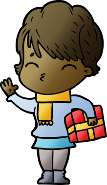 Bir insan tarafından çizilmiş bir çizgi film kadını.