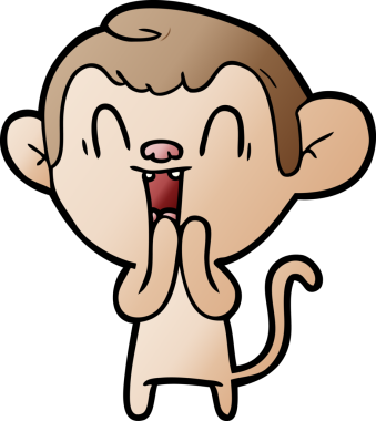 Bir insan tarafından çizilmiş gülen maymun çizgi filmi