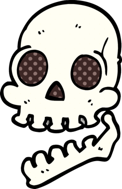 Bir insan tarafından çizilmiş karalama kafatası.