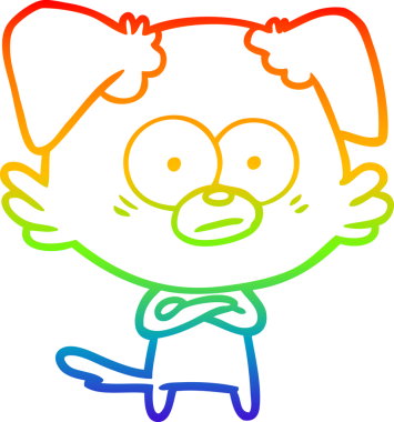 gökkuşağı gradyan çizimi bir insan tarafından çizilmiş sinirli bir köpek çizgi filmi