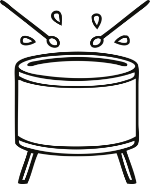 Bir insan tarafından çizilmiş davul çizimi