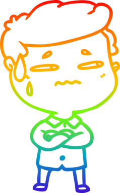 gökkuşağı gradyanı çizimi bir insan tarafından çizilmiş endişeli bir çizgi film