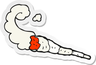 Bir insan tarafından çizilmiş bir marihuana marihuanasının çıkartması.