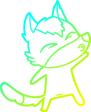 Bir insan tarafından çizilmiş bir kurt çizgi filminin soğuk çizgi çizimi.