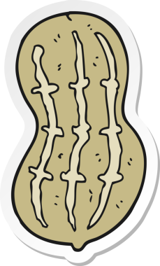 Bir insan tarafından çizilmiş karikatür fıstık etiketi.