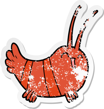 Bir insan tarafından çizilmiş karikatür kerevitinin sıkıntılı çıkartması.